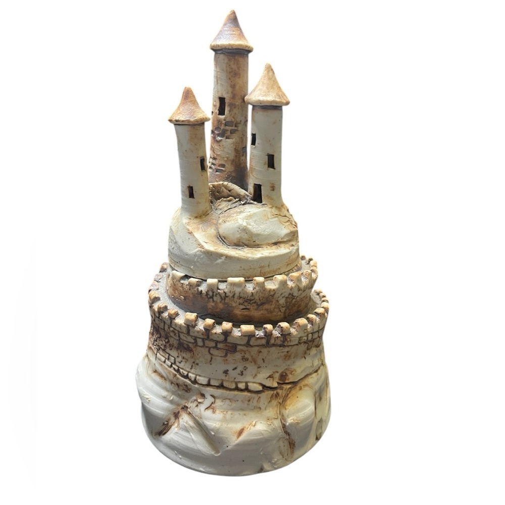 Coover Pottery Royal Dream Castle Treasure Trinket Stash Box Princess Dr…